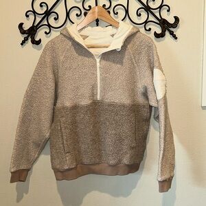 OUTDOOR VOICES MEGAFLEECE WOOL BLEND 1/2 ZIP PULLOVER HOODED JACKET SIZE MEDIUM